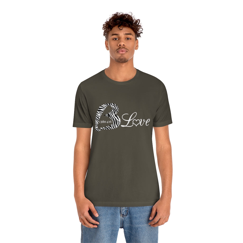 Unisex Jersey BLove Zebra Short Sleeve Tee - To Be Amor
