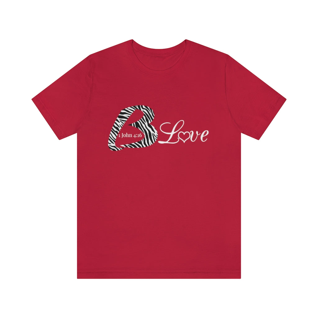 Unisex Jersey BLove Zebra Short Sleeve Tee - To Be Amor