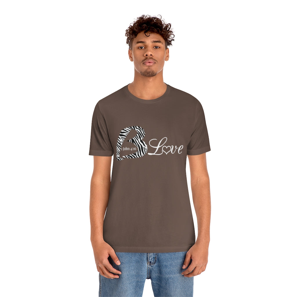 Unisex Jersey BLove Zebra Short Sleeve Tee - To Be Amor