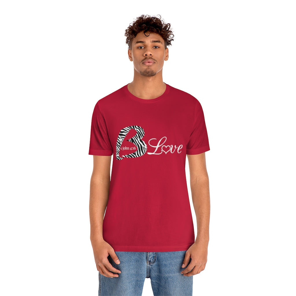 Unisex Jersey BLove Zebra Short Sleeve Tee - To Be Amor