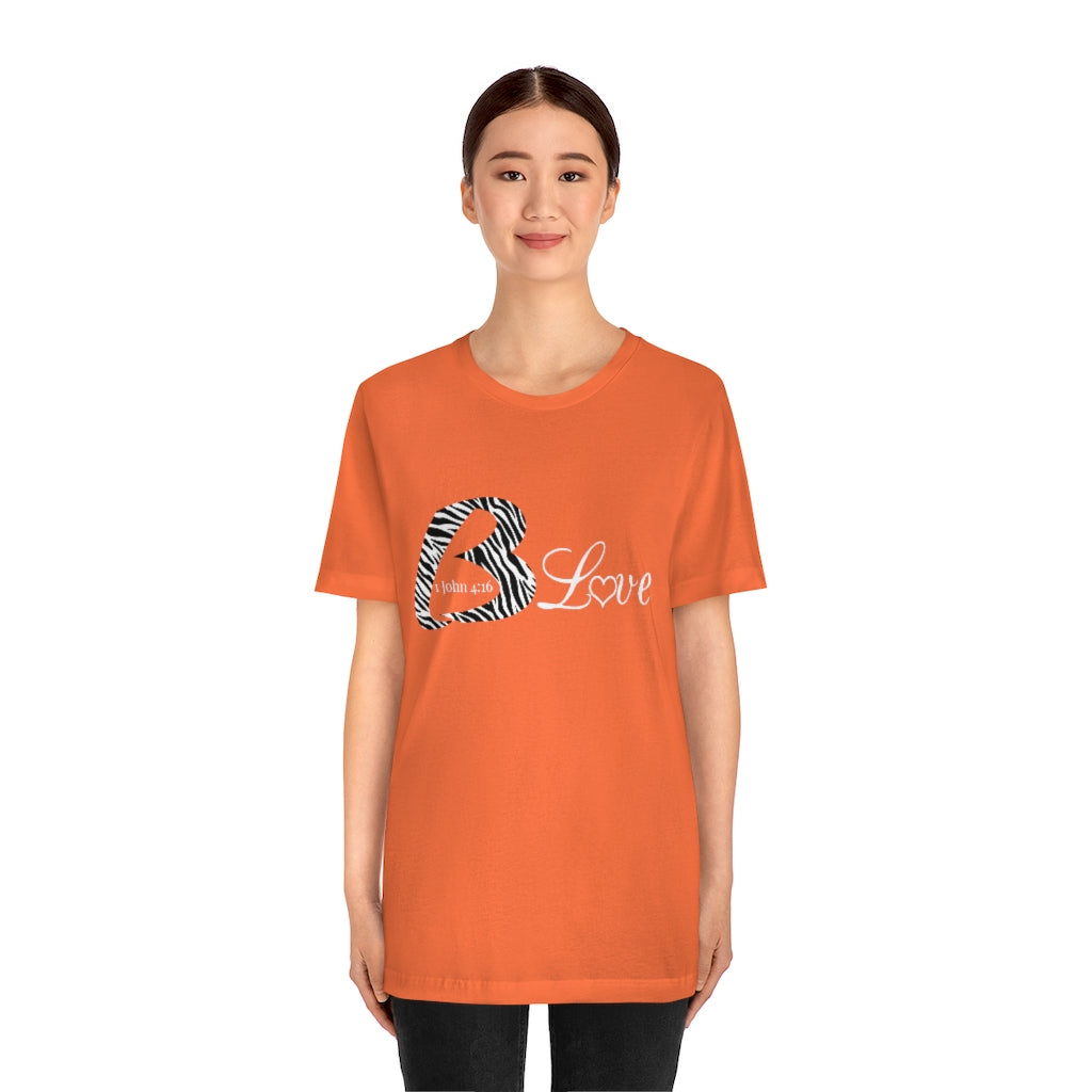 Unisex Jersey BLove Zebra Short Sleeve Tee - To Be Amor
