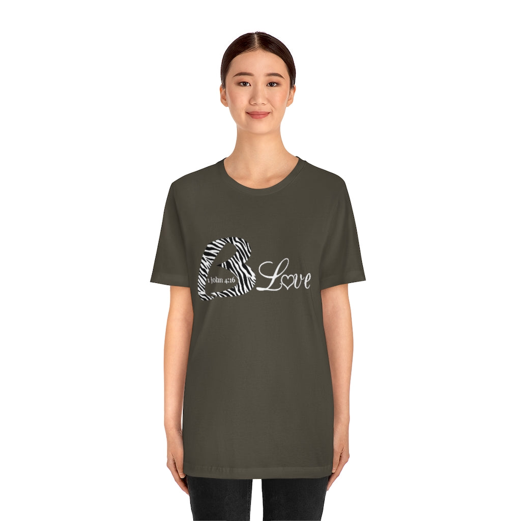Unisex Jersey BLove Zebra Short Sleeve Tee - To Be Amor