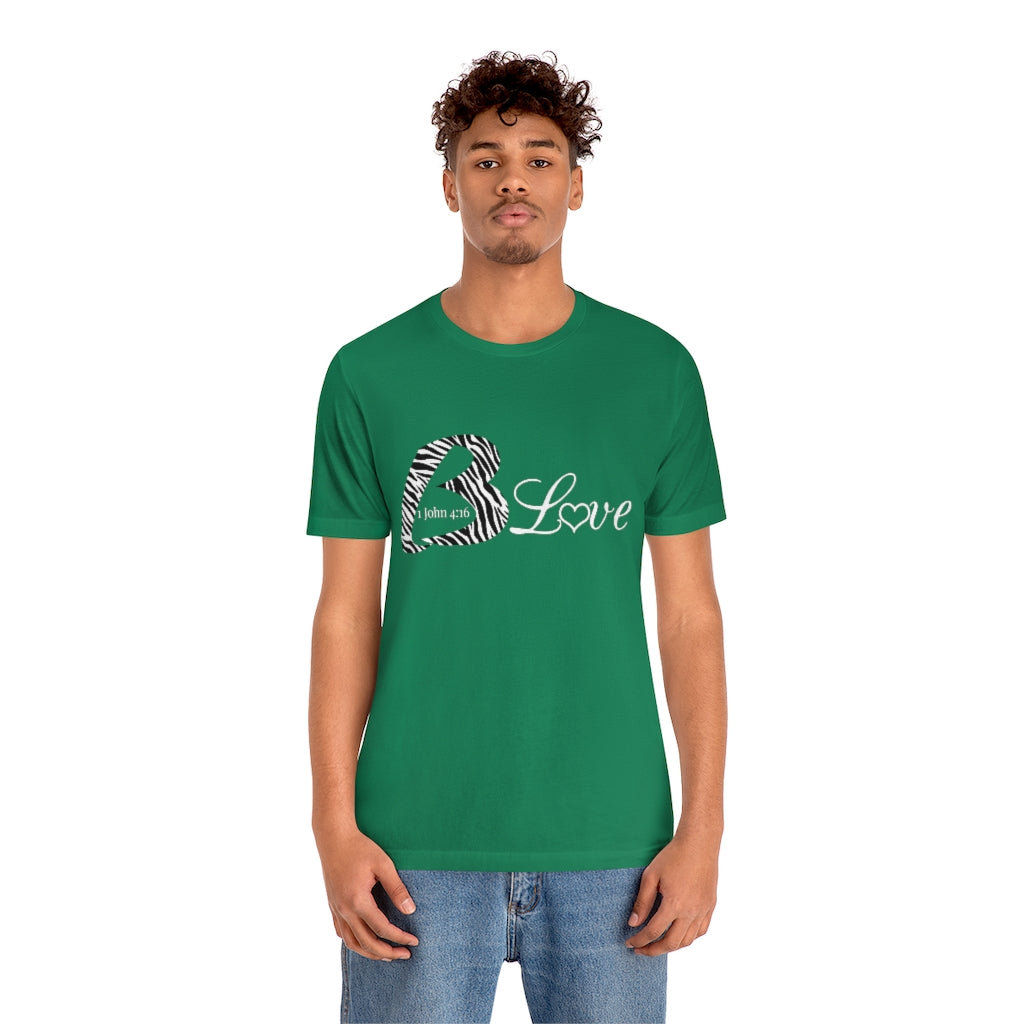 Unisex Jersey BLove Zebra Short Sleeve Tee - To Be Amor