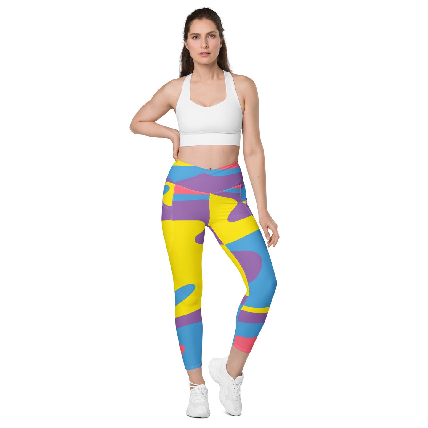 Multicolored Crossover leggings with pockets - To Be Amor