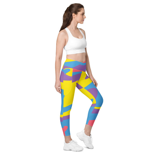 Multicolored Crossover leggings with pockets - To Be Amor