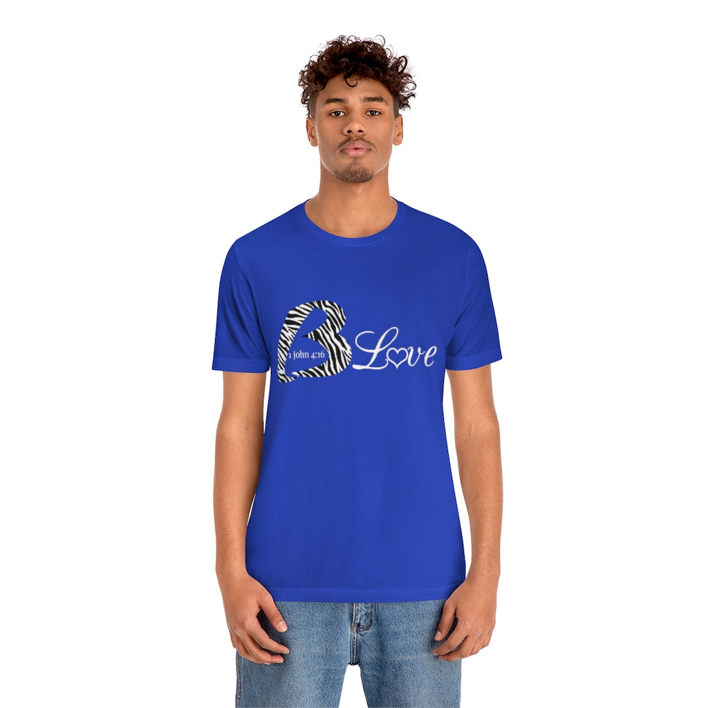 Unisex Jersey BLove Zebra Short Sleeve Tee - To Be Amor