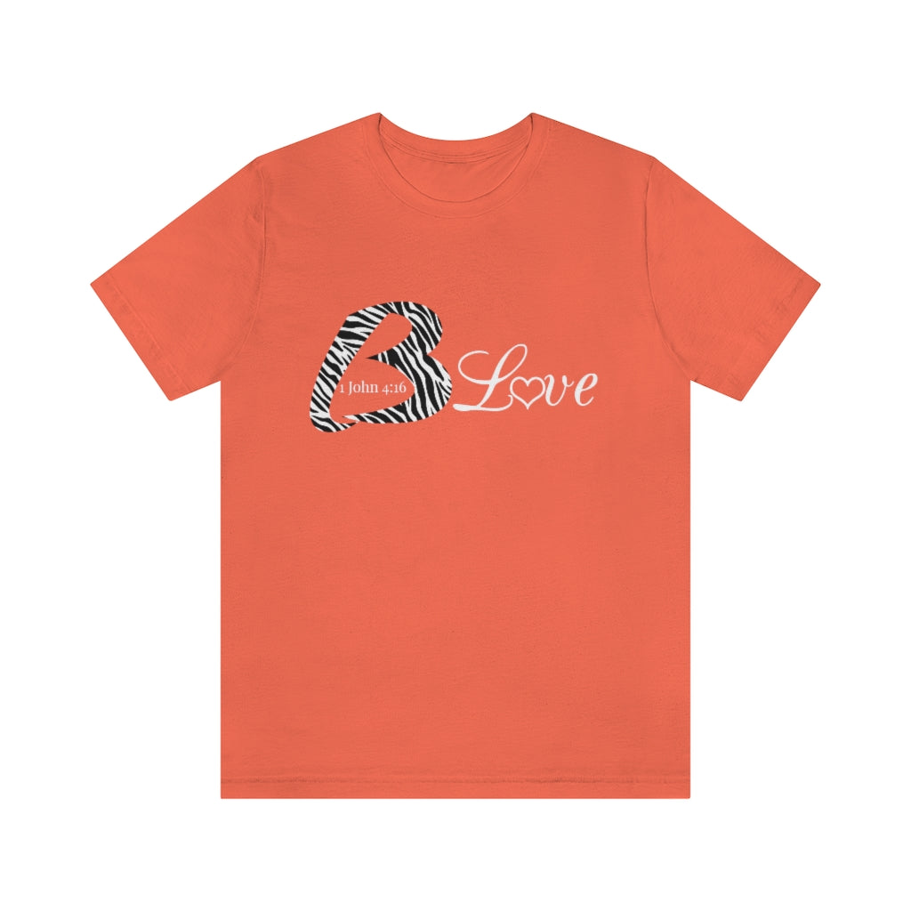 Unisex Jersey BLove Zebra Short Sleeve Tee - To Be Amor