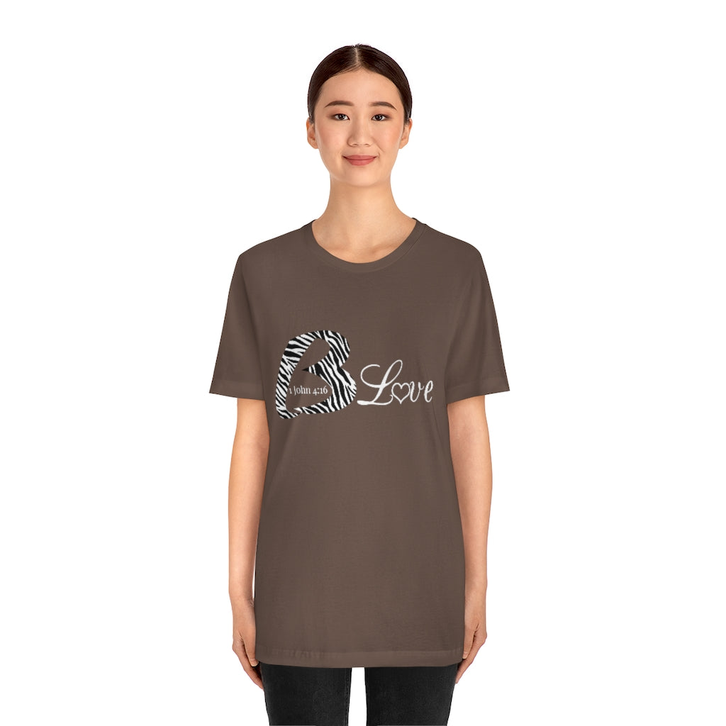 Unisex Jersey BLove Zebra Short Sleeve Tee - To Be Amor