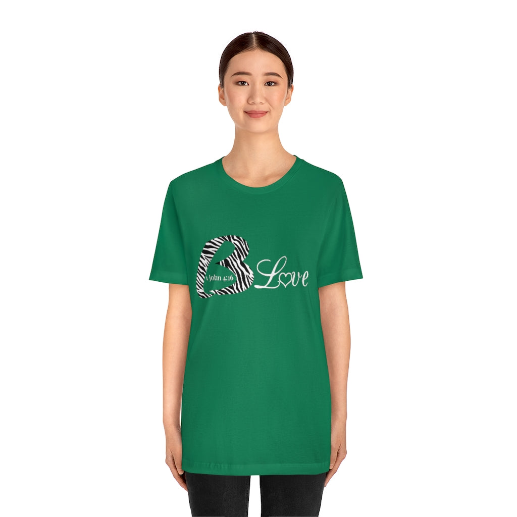 Unisex Jersey BLove Zebra Short Sleeve Tee - To Be Amor