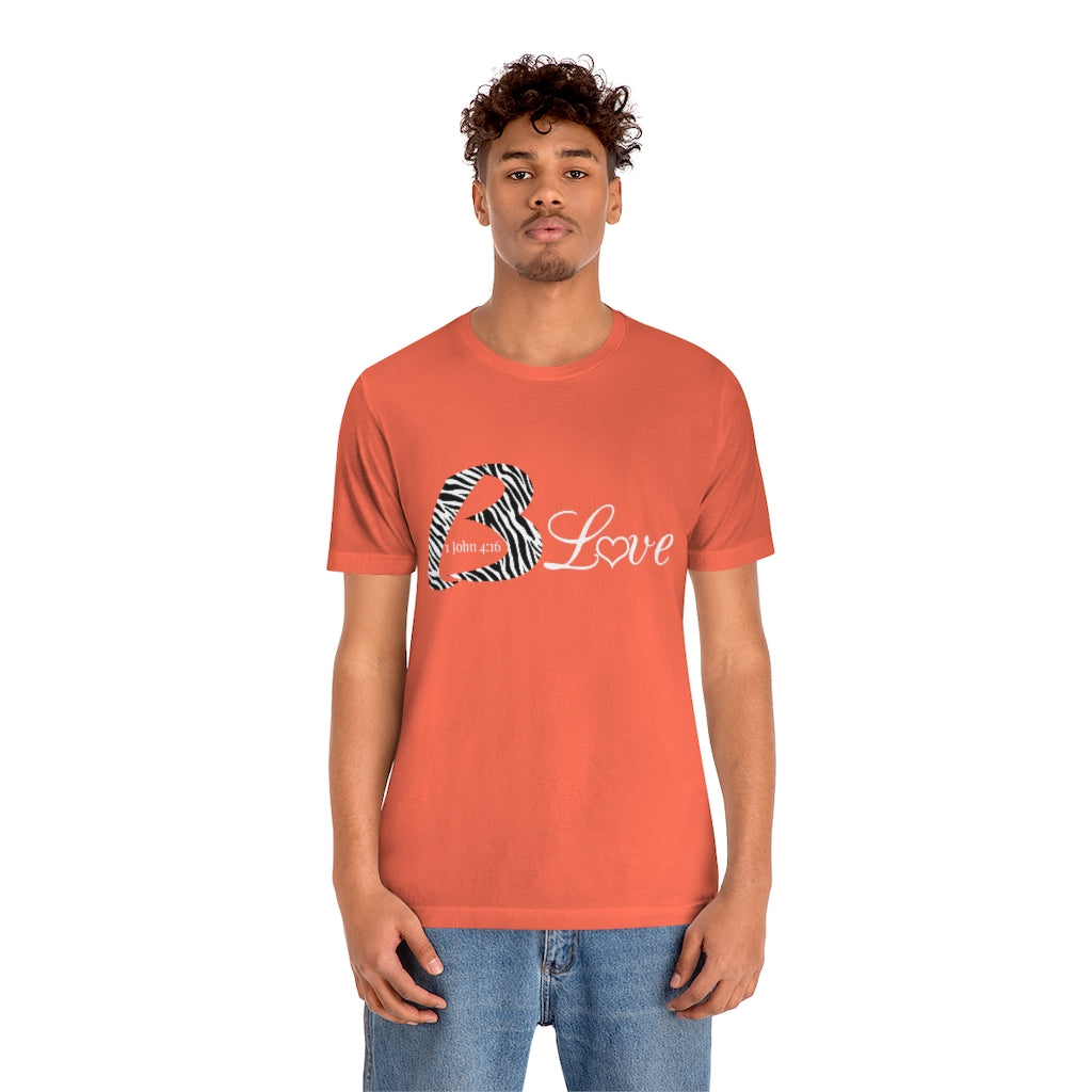 Unisex Jersey BLove Zebra Short Sleeve Tee - To Be Amor