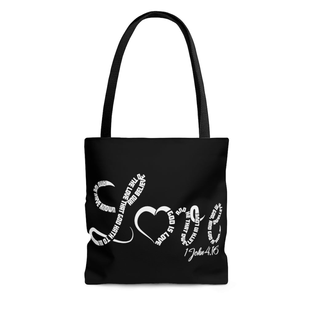 1 John 4:16 AOP Tote Bag - To Be Amor