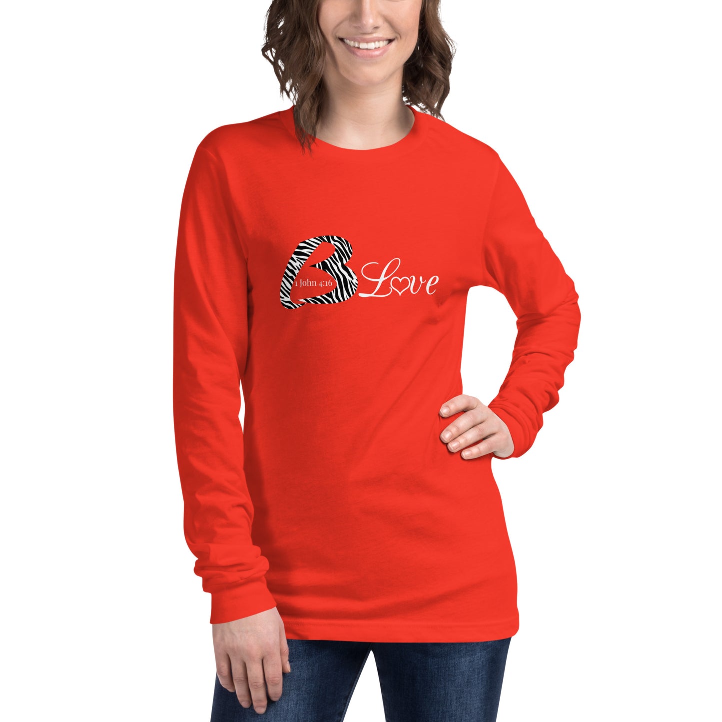 B Love Zebra Print Unisex Long Sleeve Tee - To Be Amor