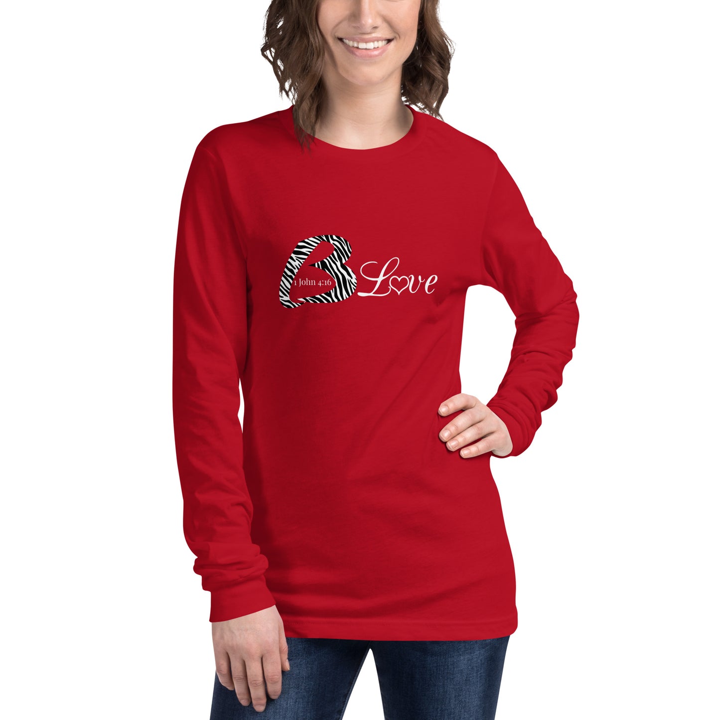 B Love Zebra Print Unisex Long Sleeve Tee - To Be Amor