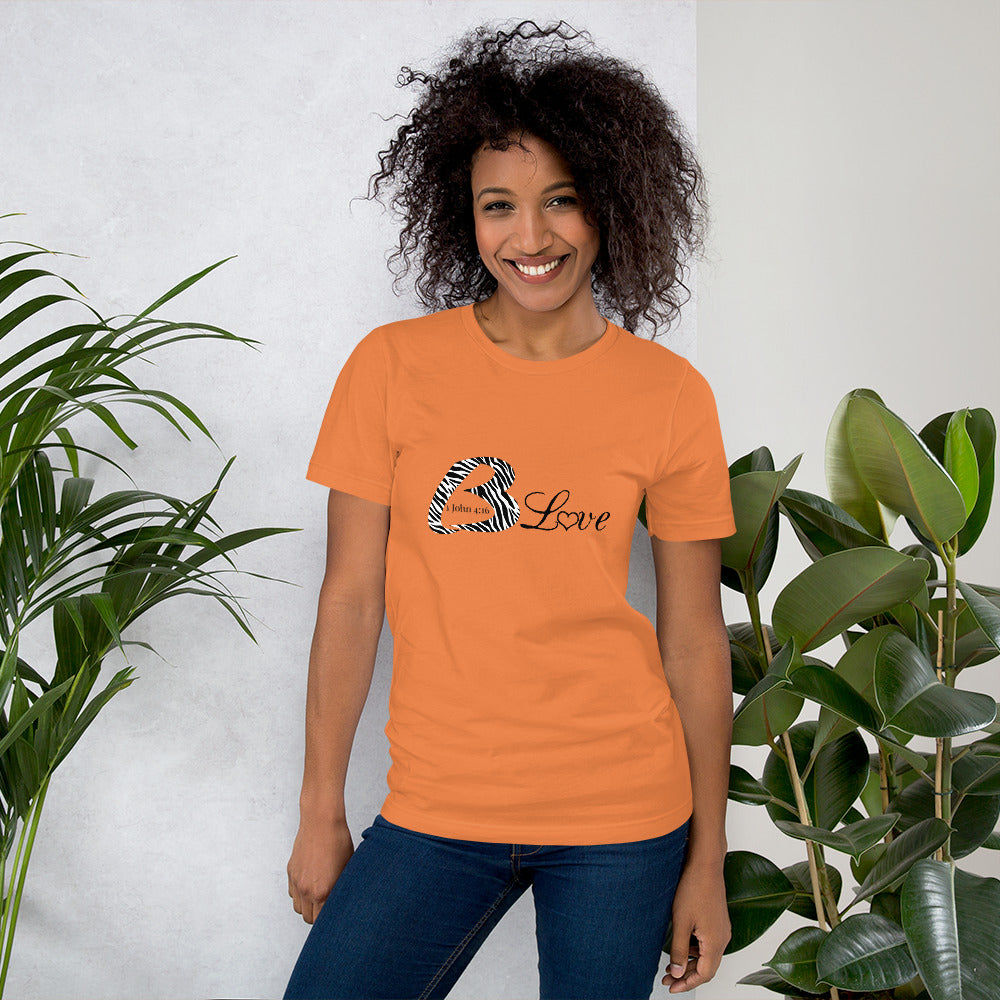 Unisex BLove Zebra black writing t-shirt - To Be Amor