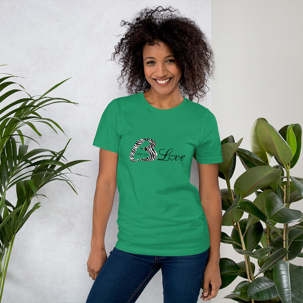 Unisex BLove Zebra black writing t-shirt - To Be Amor