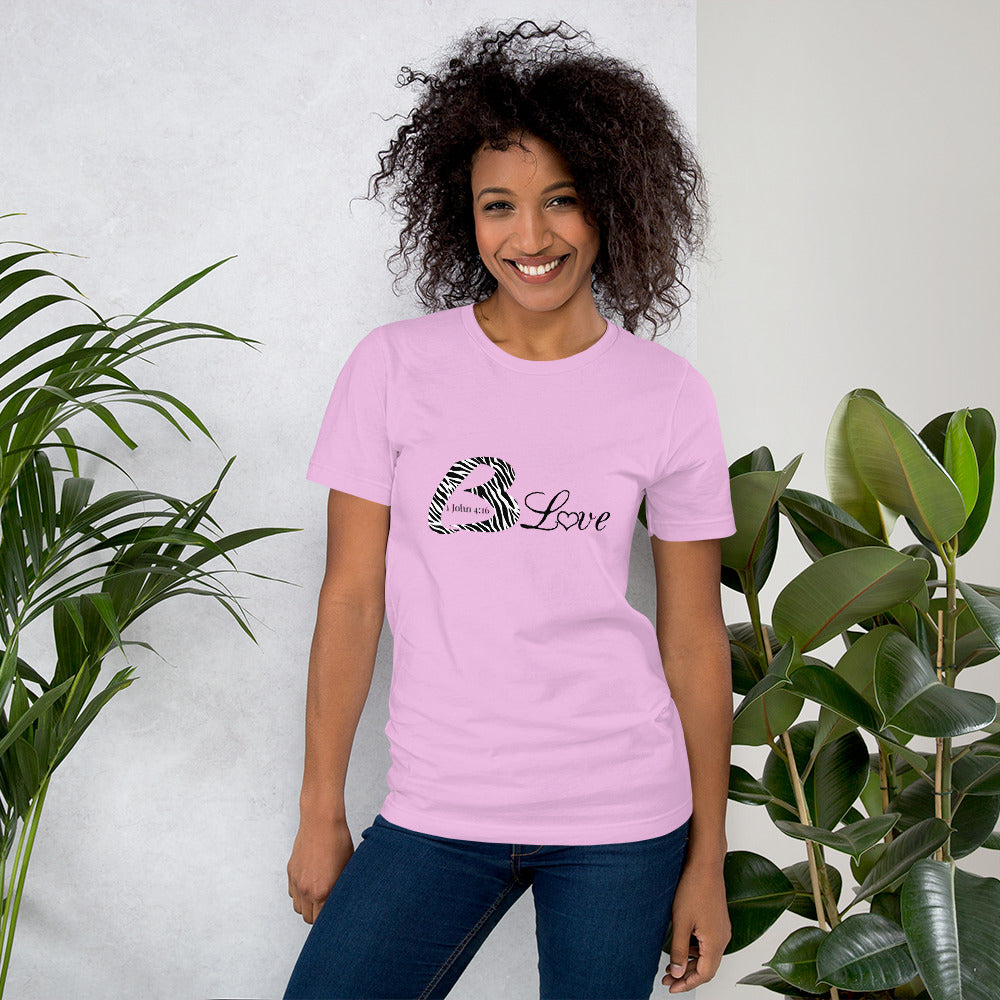 Unisex BLove Zebra black writing t-shirt - To Be Amor