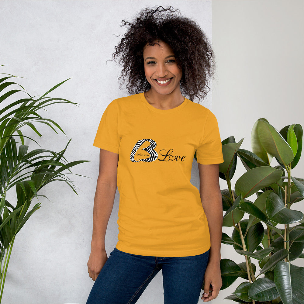 Unisex BLove Zebra black writing t-shirt - To Be Amor
