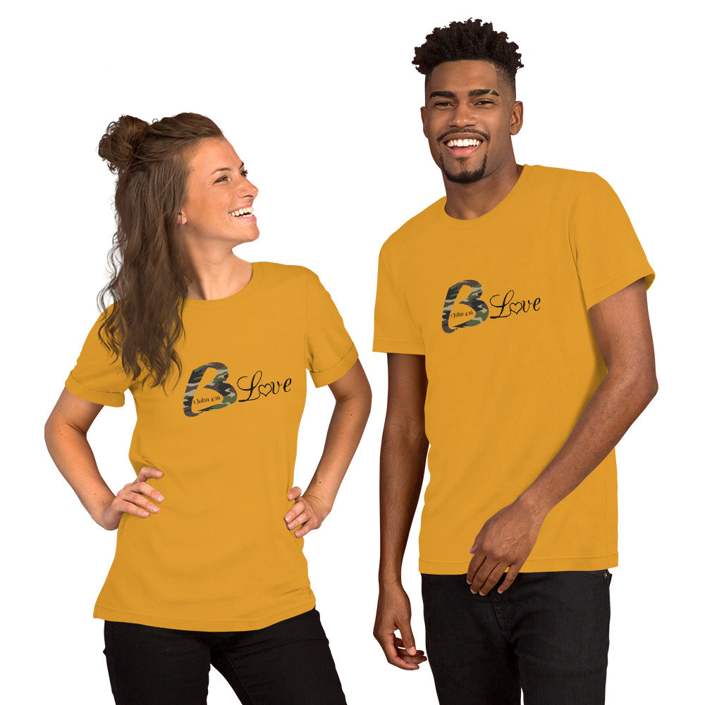Unisex BLove Camo t-shirt - To Be Amor