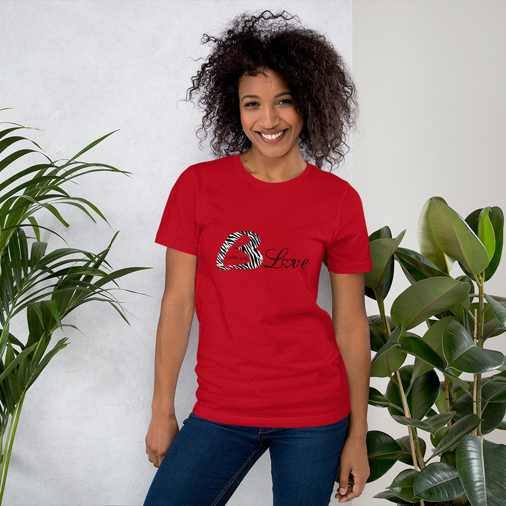Unisex BLove Zebra black writing t-shirt - To Be Amor