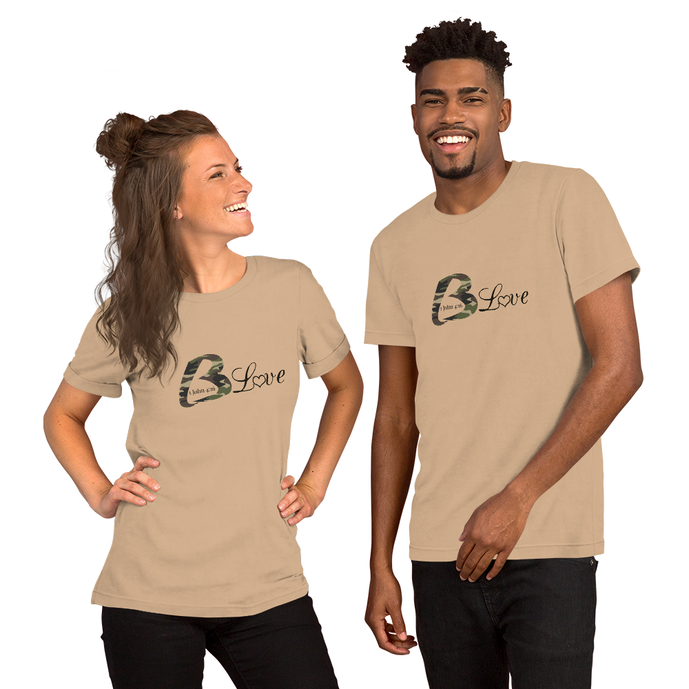 Unisex BLove Camo t-shirt - To Be Amor