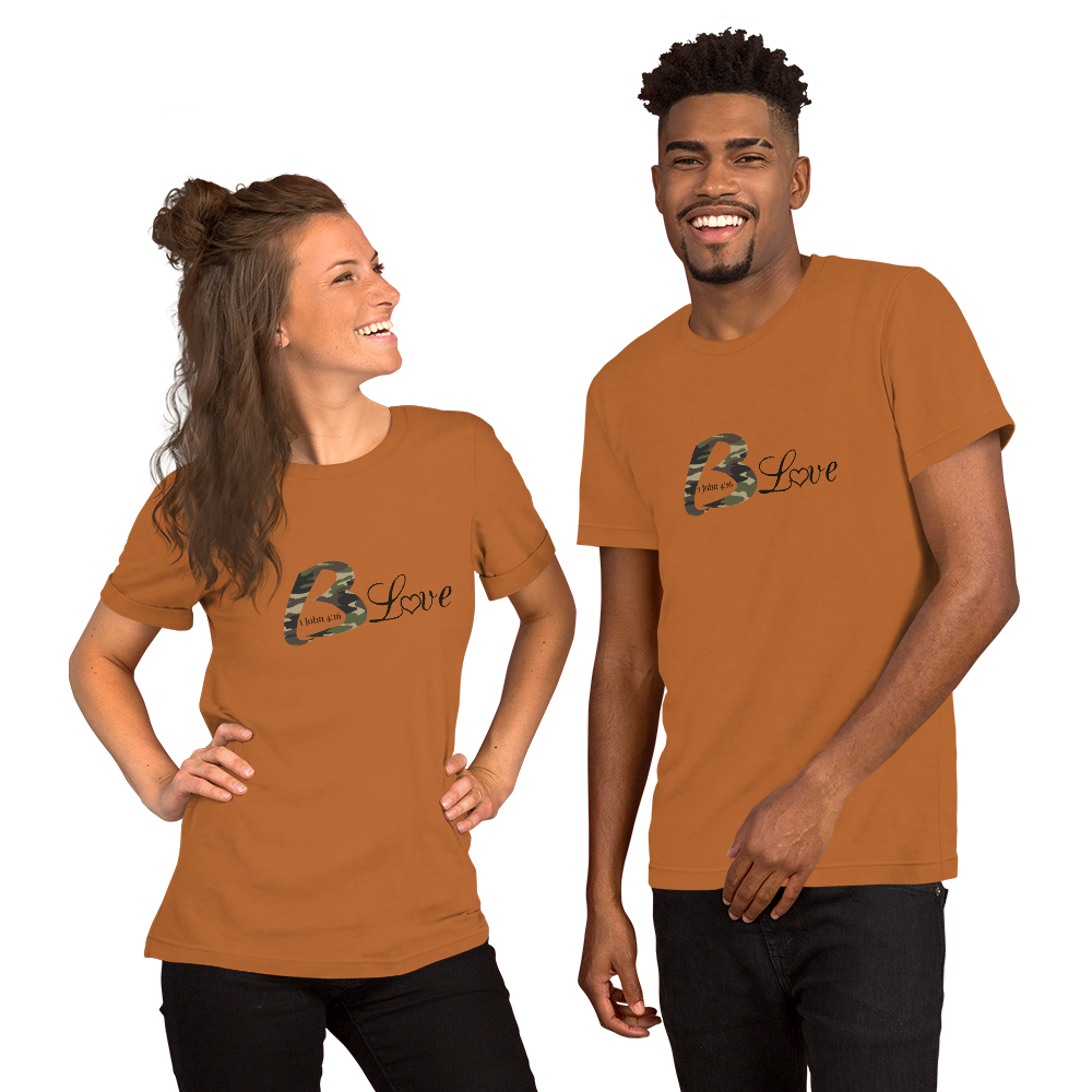 Unisex BLove Camo t-shirt - To Be Amor
