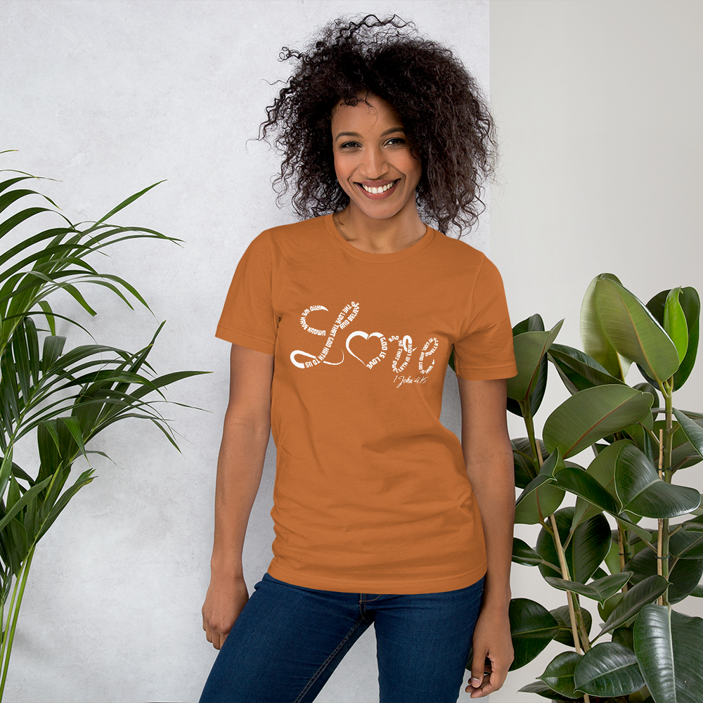 Unisex 1 John 4:16 t-shirt - To Be Amor