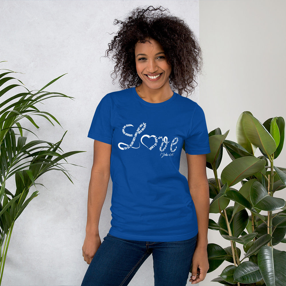 Unisex 1 John 4:16 t-shirt - To Be Amor