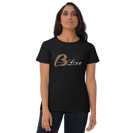 B Love Leopard Print Women's short sleeve t-shirt - To Be Amor