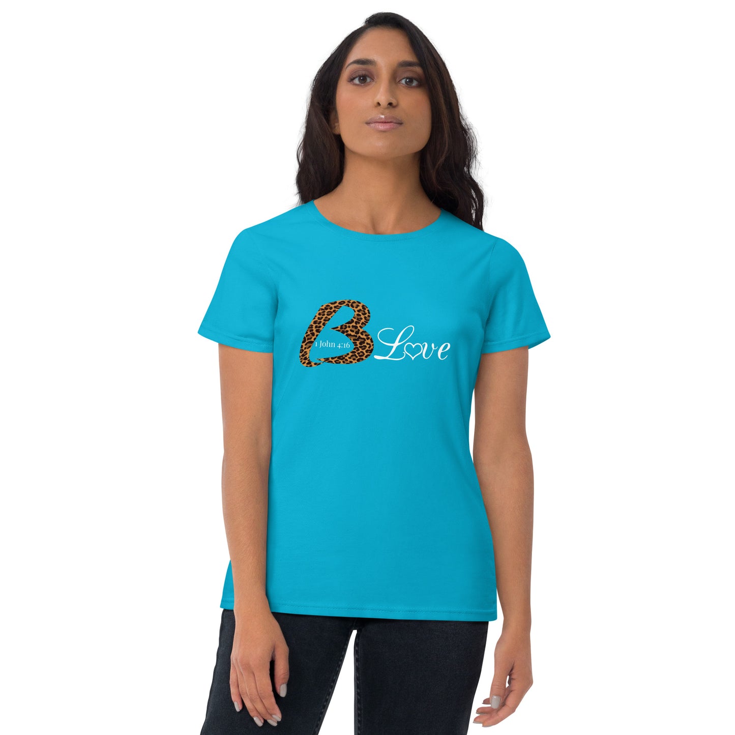 B Love Leopard Print Women's short sleeve t-shirt - To Be Amor