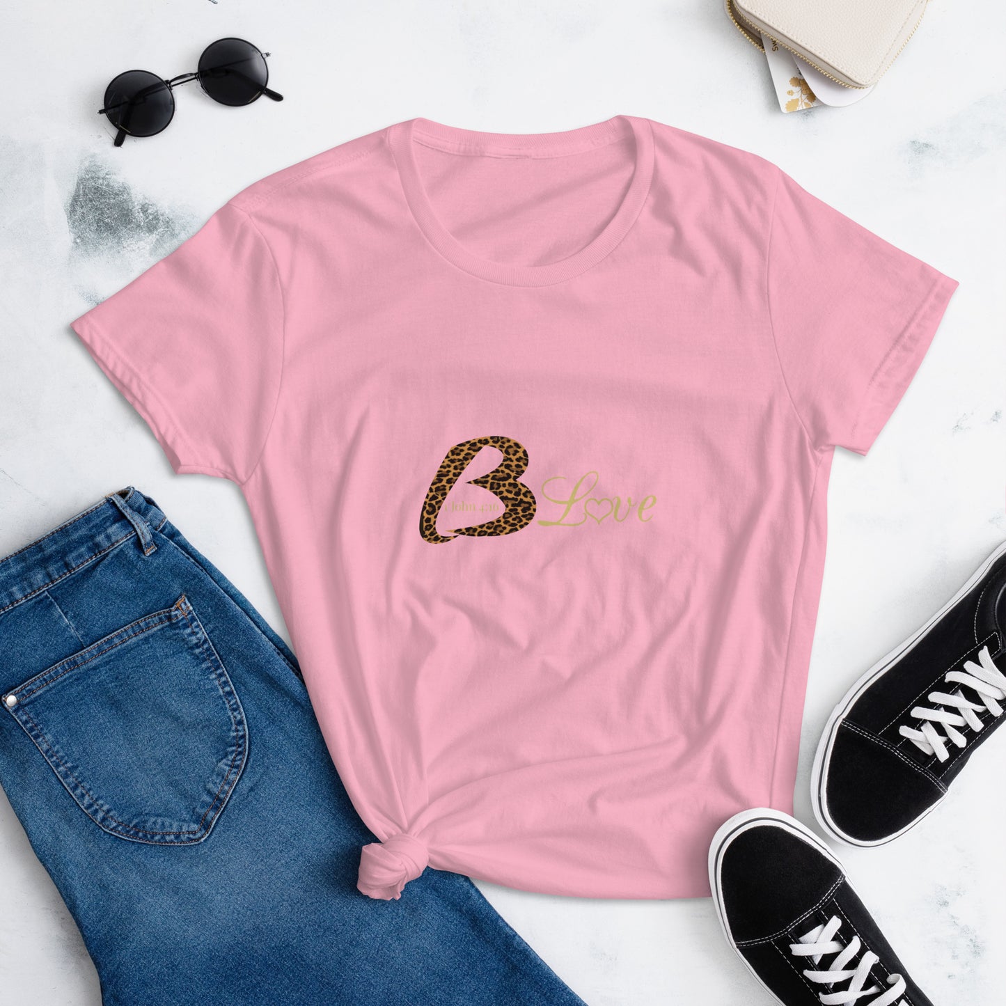 B Love Leopard print Leopard Women's short sleeve t-shirt - To Be Amor