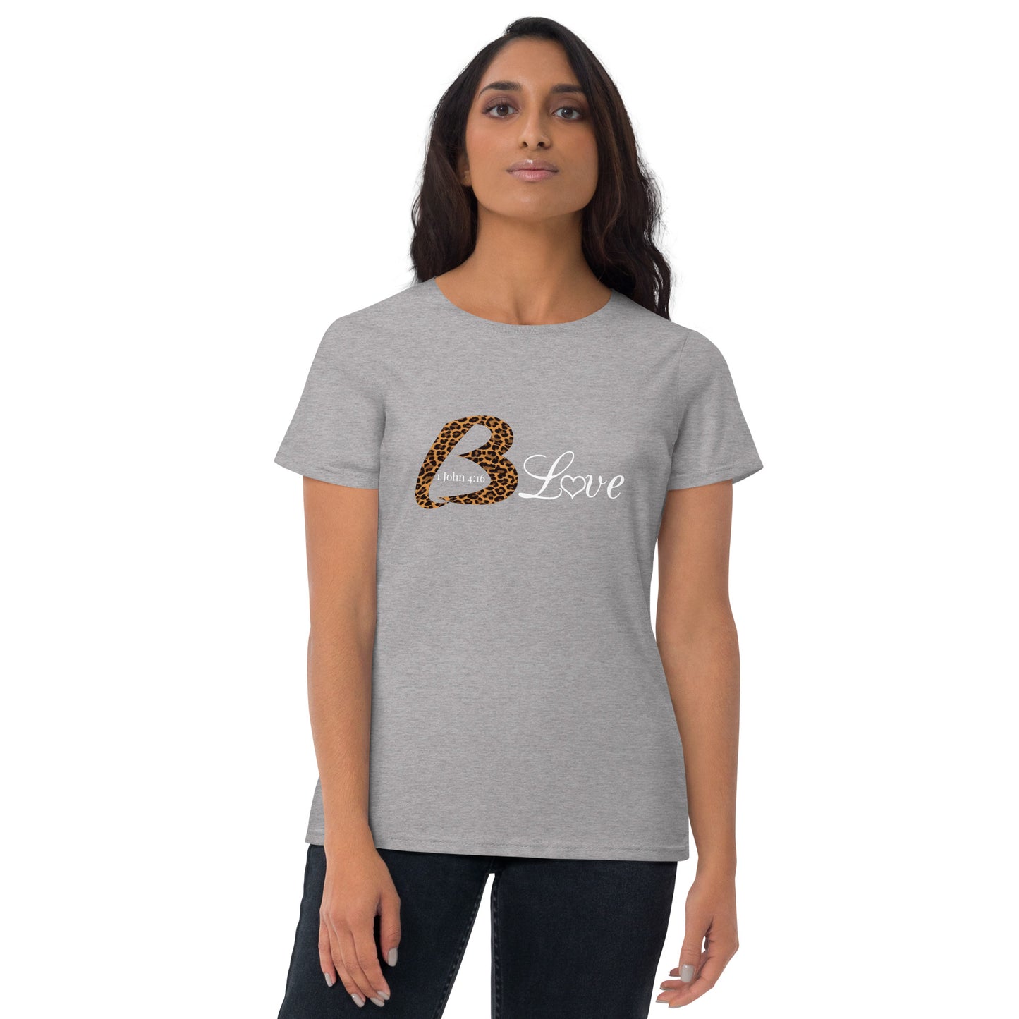B Love Leopard Print Women's short sleeve t-shirt - To Be Amor