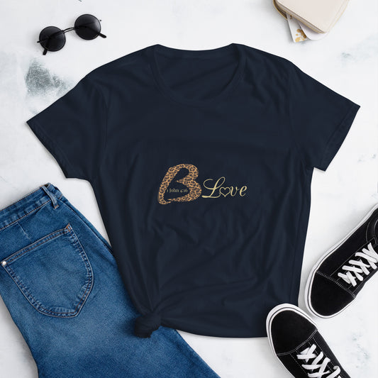 B Love Leopard print Leopard Women's short sleeve t-shirt - To Be Amor