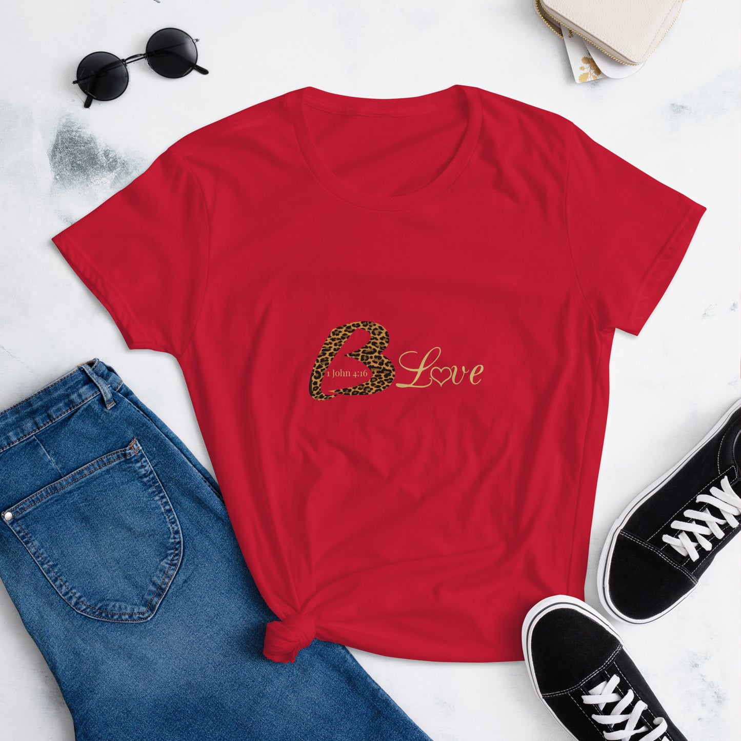 B Love Leopard print Leopard Women's short sleeve t-shirt - To Be Amor