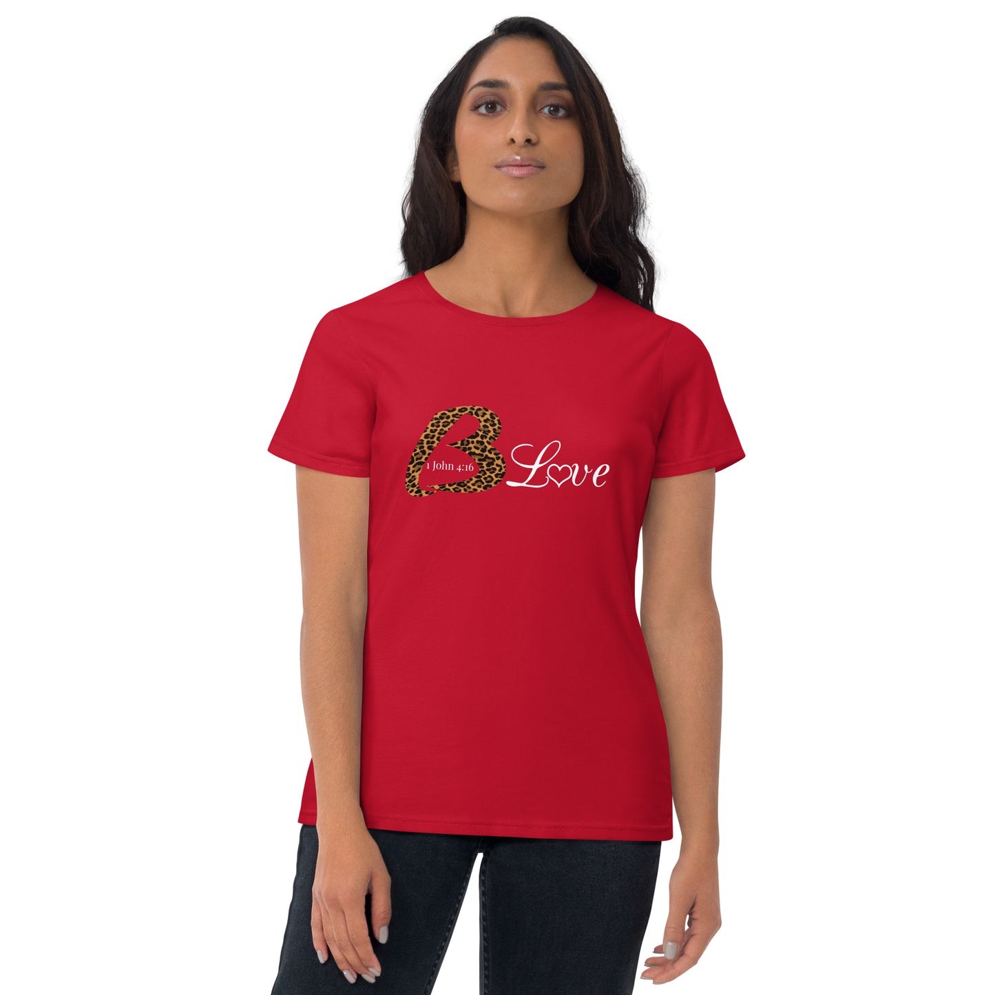 B Love Leopard Print Women's short sleeve t-shirt - To Be Amor