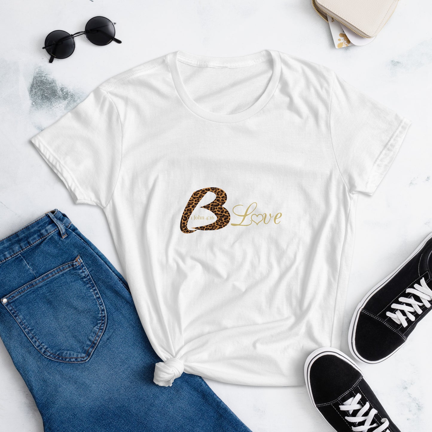 B Love Leopard print Leopard Women's short sleeve t-shirt - To Be Amor