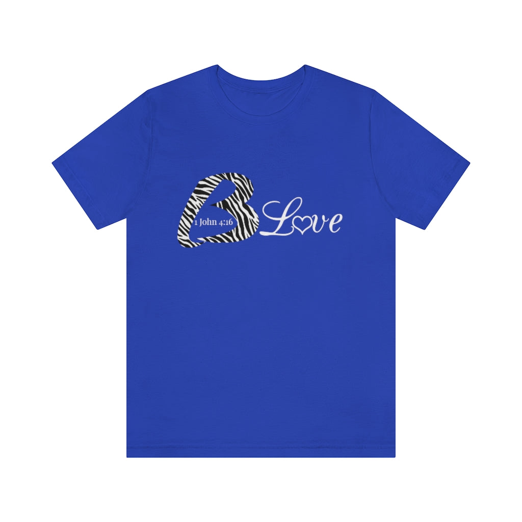 Unisex Jersey BLove Zebra Short Sleeve Tee - To Be Amor 