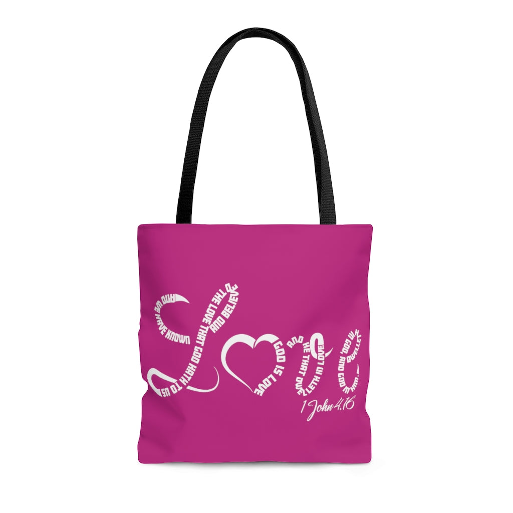 1 John 4:16  AOP Tote Bag - To Be Amor 