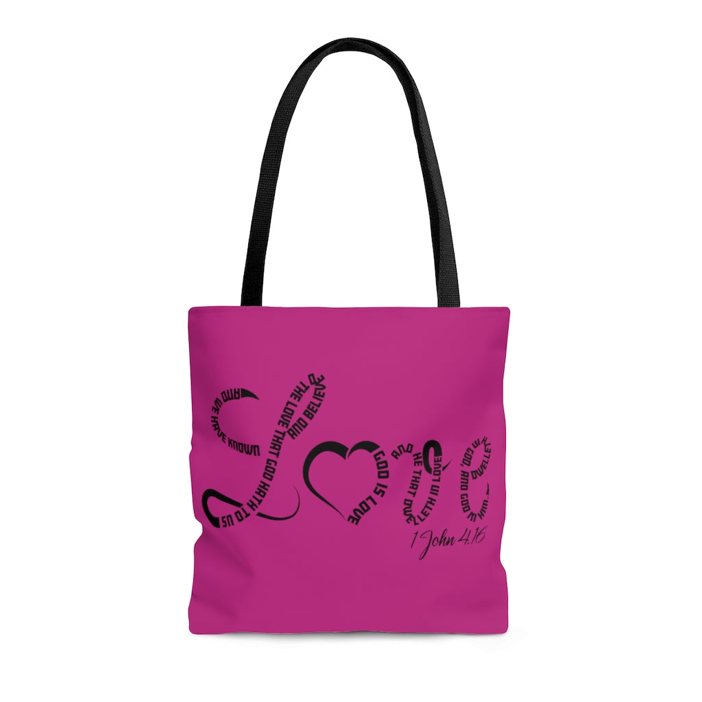 1 John 4:16 AOP Tote Bag - To Be Amor 