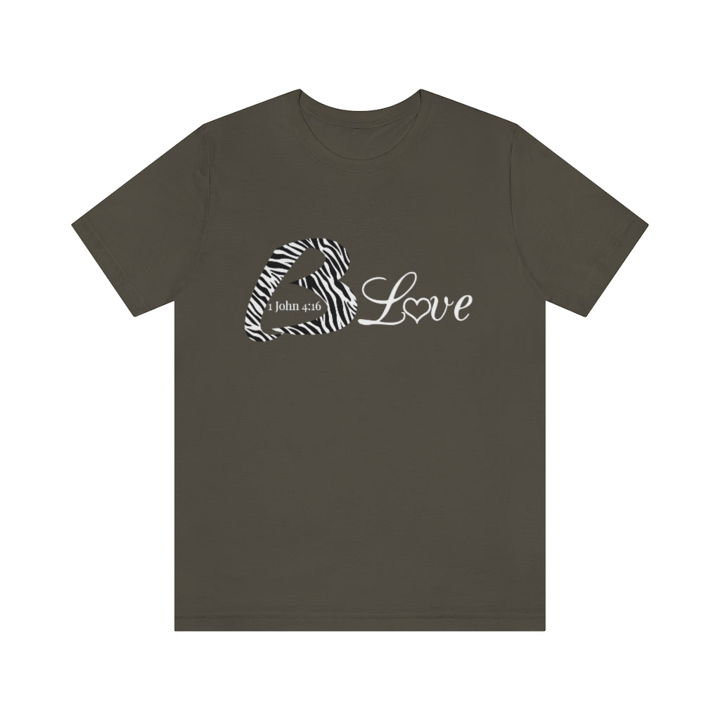 Unisex Jersey BLove Zebra Short Sleeve Tee - To Be Amor 