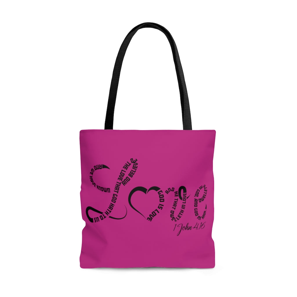 1 John 4:16 AOP Tote Bag - To Be Amor 