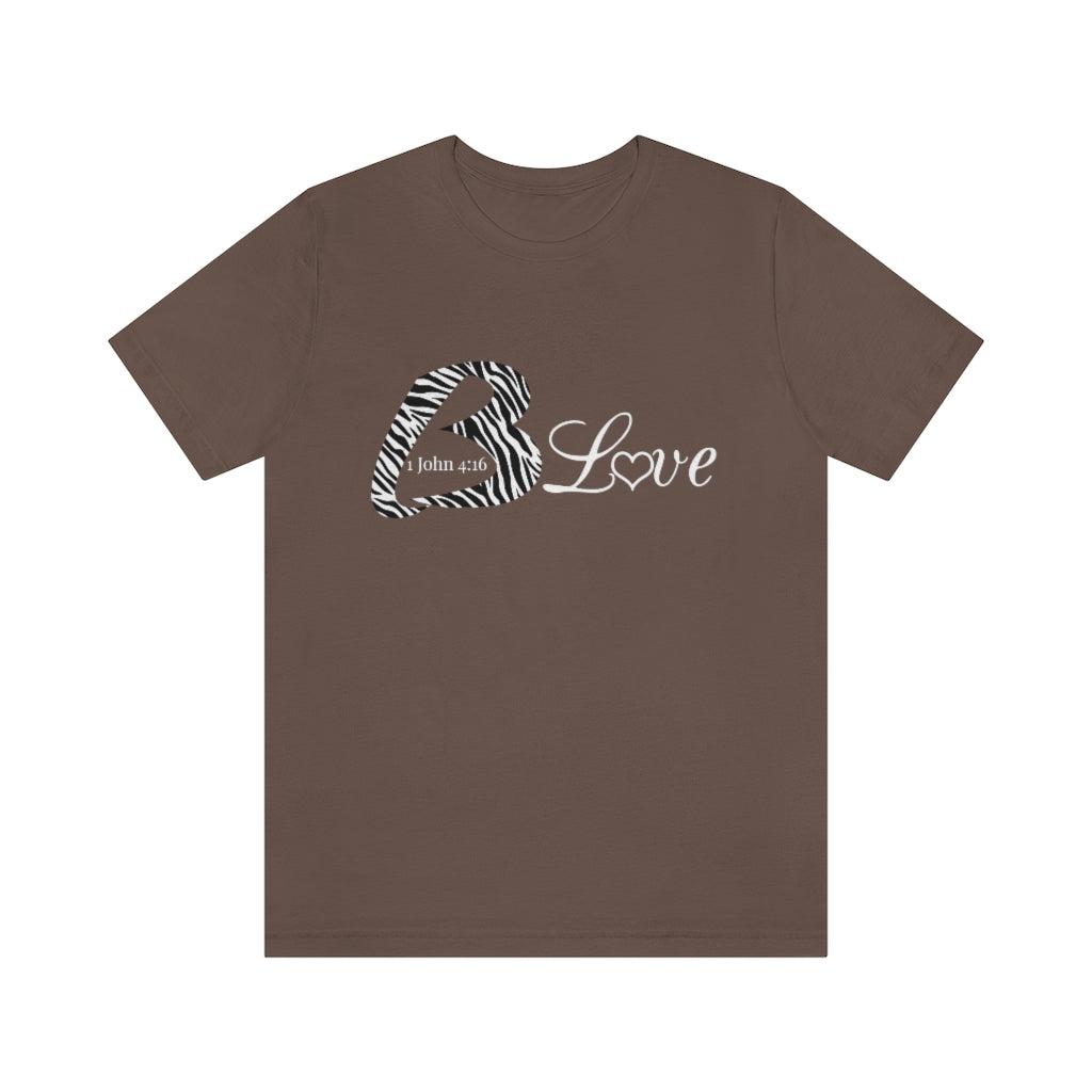 Unisex Jersey BLove Zebra Short Sleeve Tee - To Be Amor 