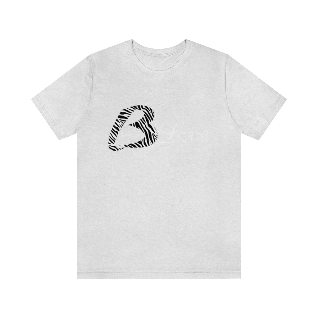 Unisex Jersey BLove Zebra Short Sleeve Tee - To Be Amor 