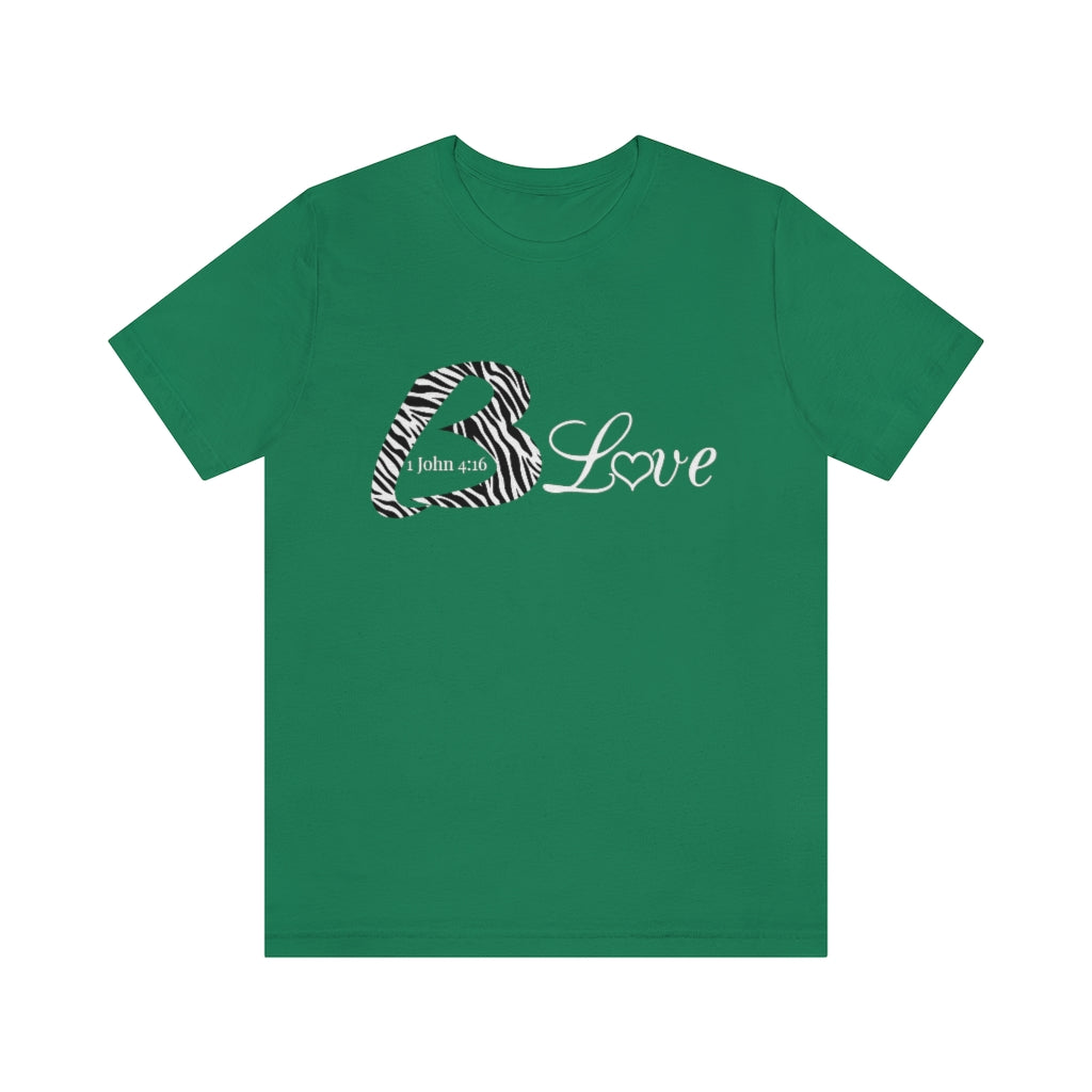 Unisex Jersey BLove Zebra Short Sleeve Tee - To Be Amor 