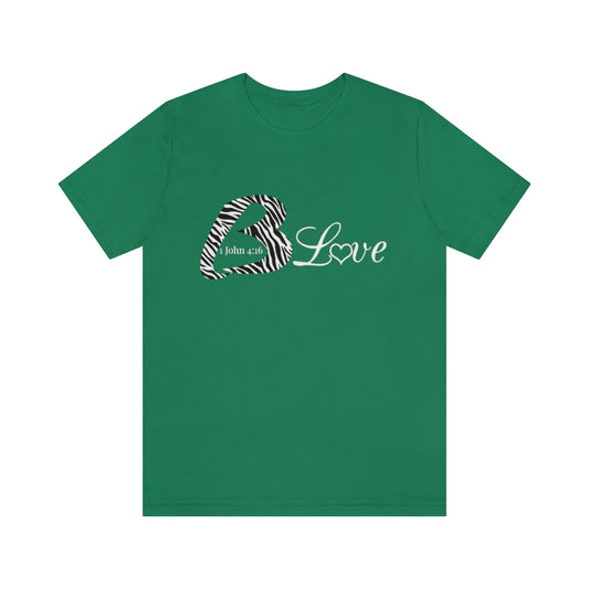 Unisex Jersey BLove Zebra Short Sleeve Tee - To Be Amor 