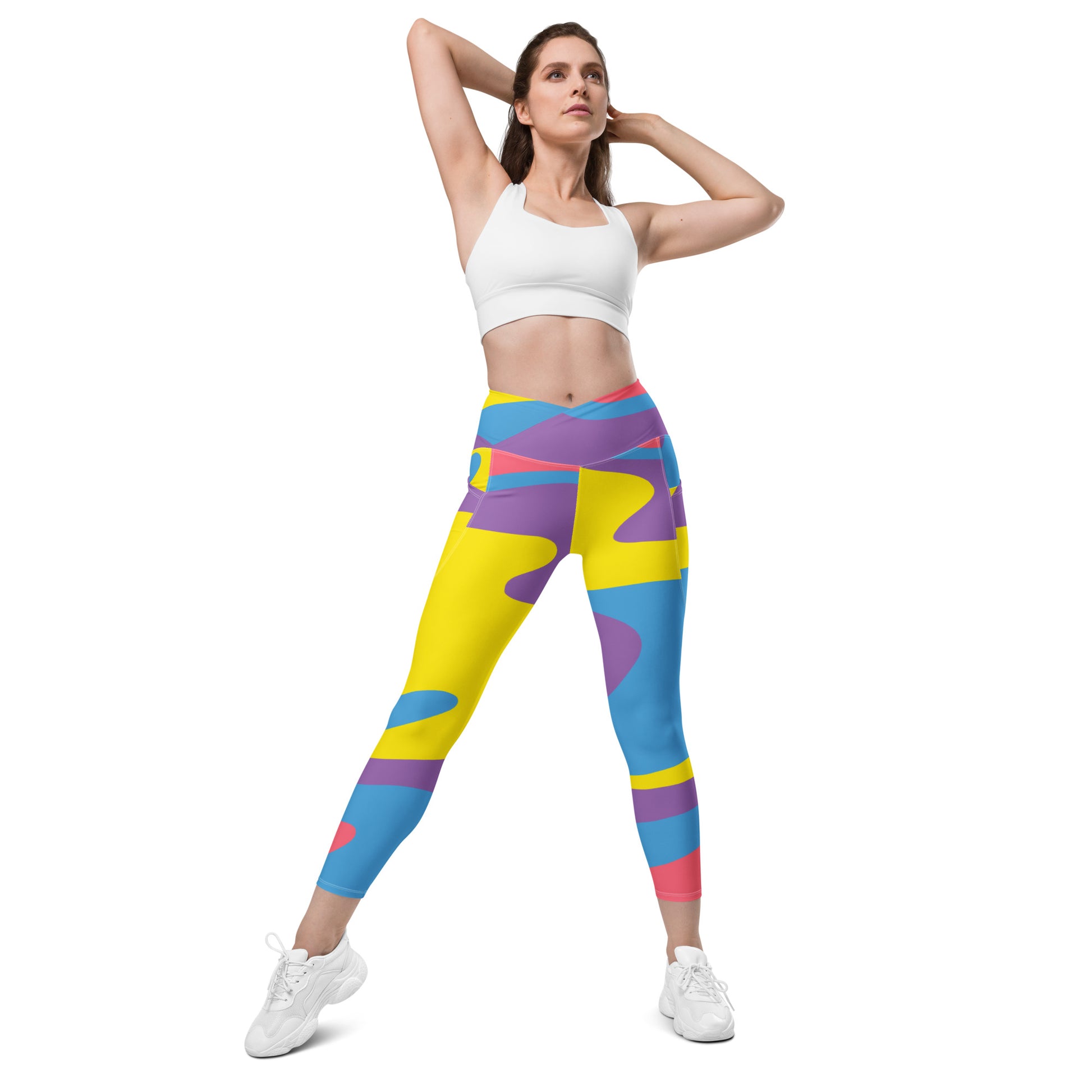 Multicolored Crossover leggings with pockets - To Be Amor 