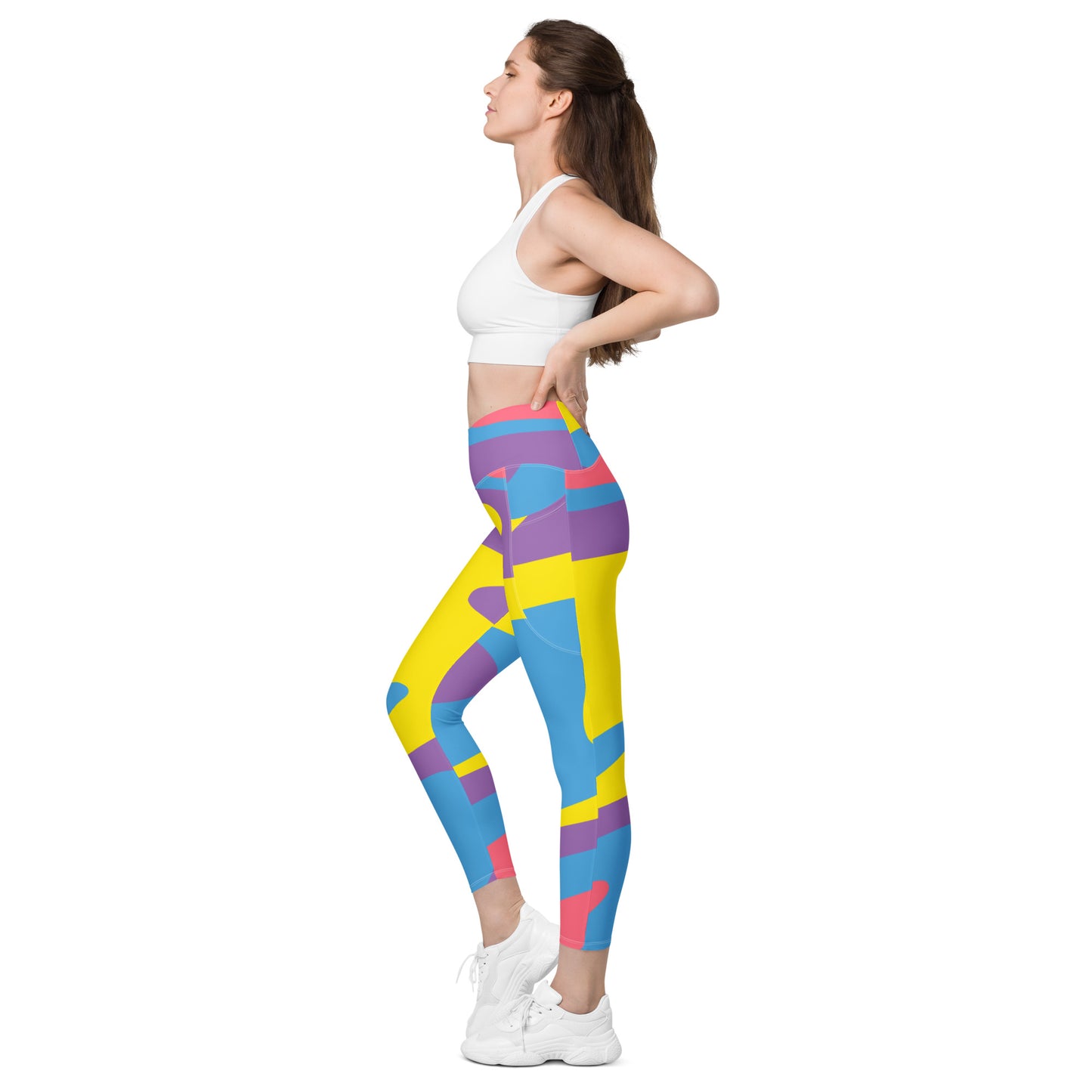 Multicolored Crossover leggings with pockets - To Be Amor 