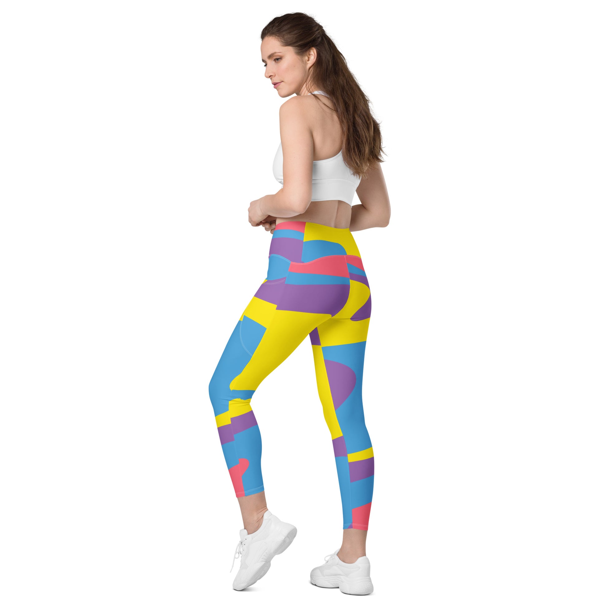 Multicolored Crossover leggings with pockets - To Be Amor 