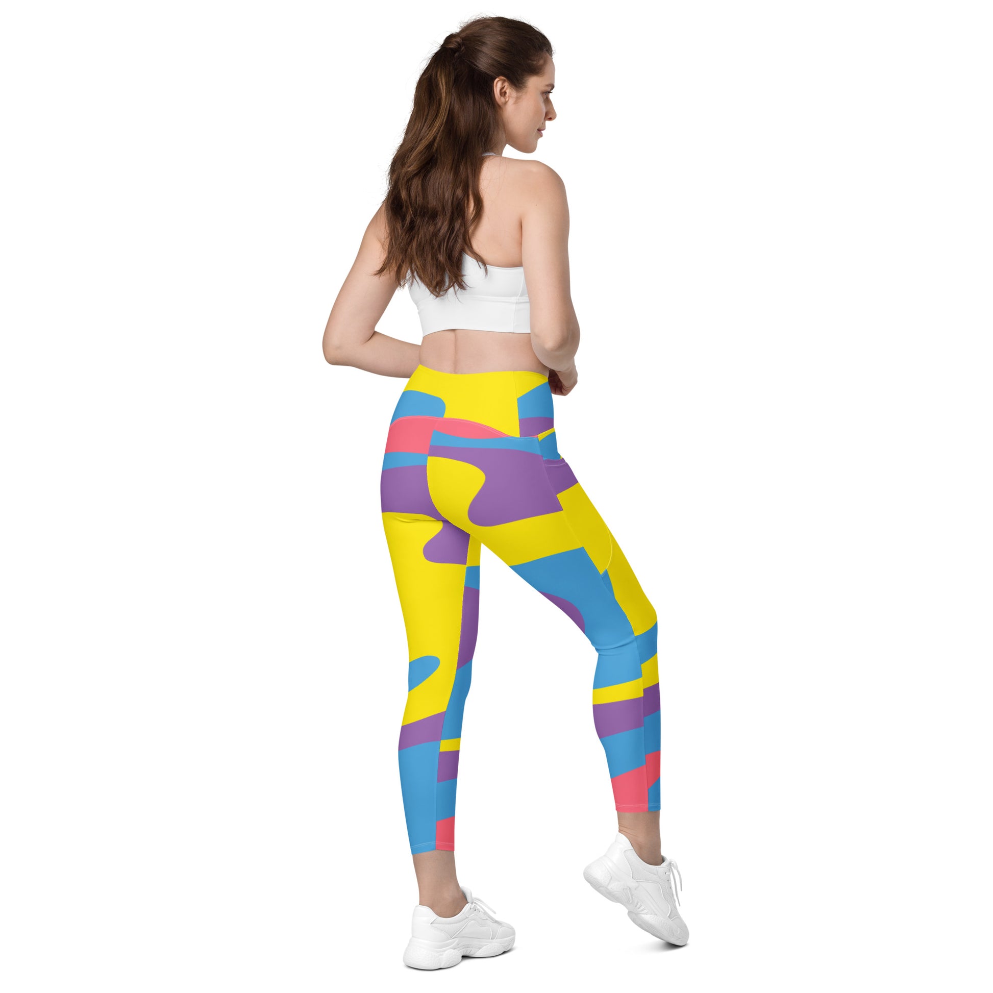 Multicolored Crossover leggings with pockets - To Be Amor 