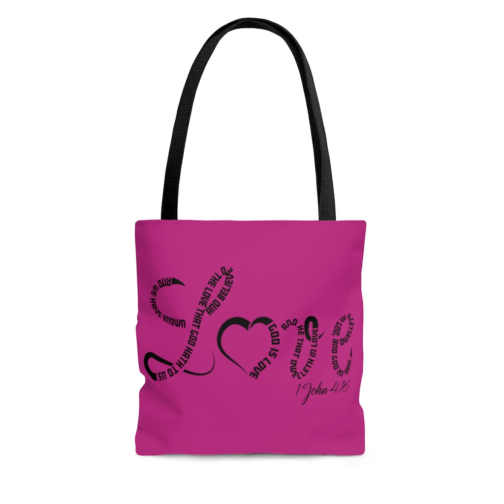 1 John 4:16 AOP Tote Bag - To Be Amor 