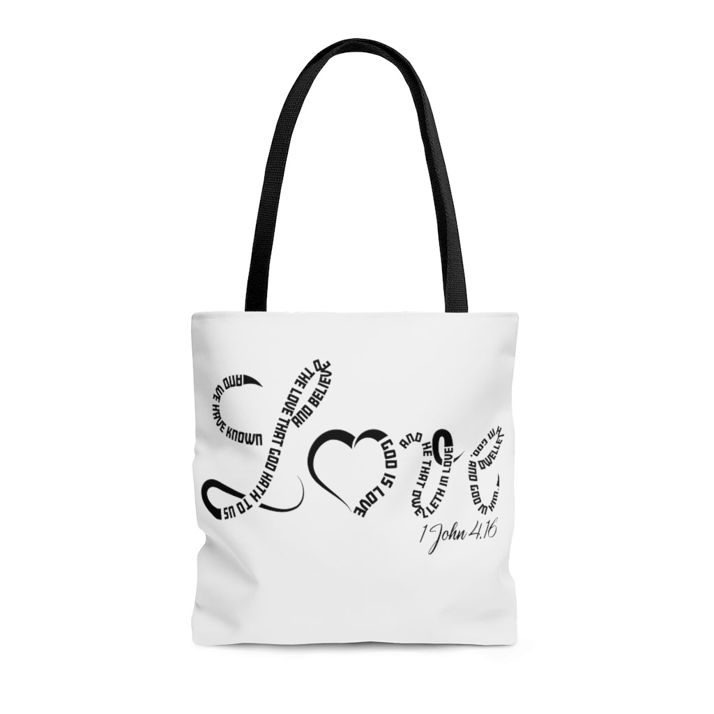 1 John 4:16 AOP Tote Bag - To Be Amor 